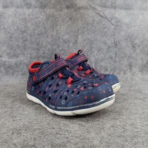 Stride Rite Shoes Baby 7 Sneaker Sandal Phibian Rubber Blue Red Water Play Kids